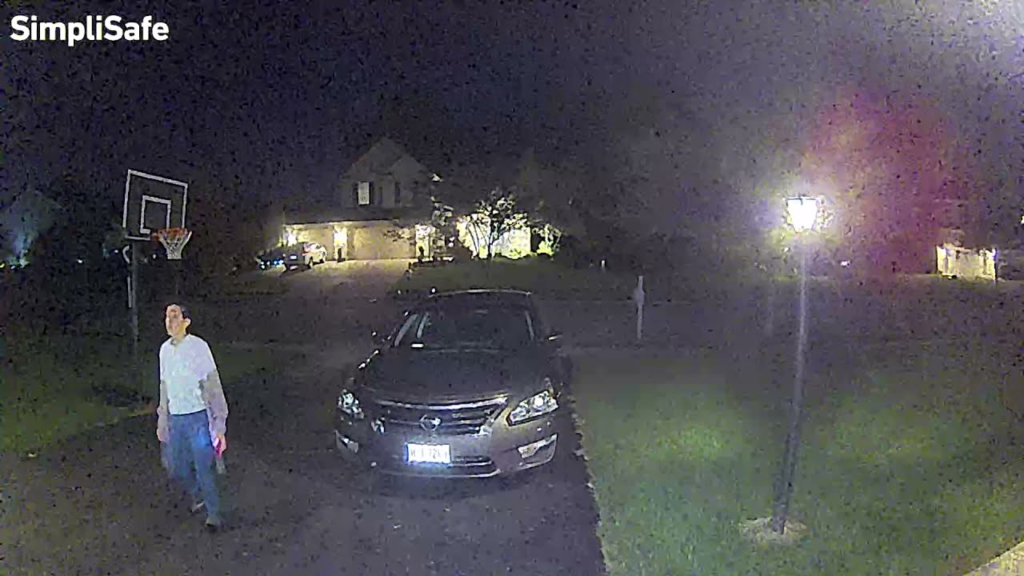 How to Install SimpliSafe Outdoor Camera: Camera's Night Vision Mode in Action.